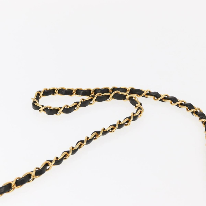 【日本直送】香奈兒 Matelasse 25 鏈條肩背包，羊皮材質，黑色，金色雙C標誌，正品編號 148589SM-13