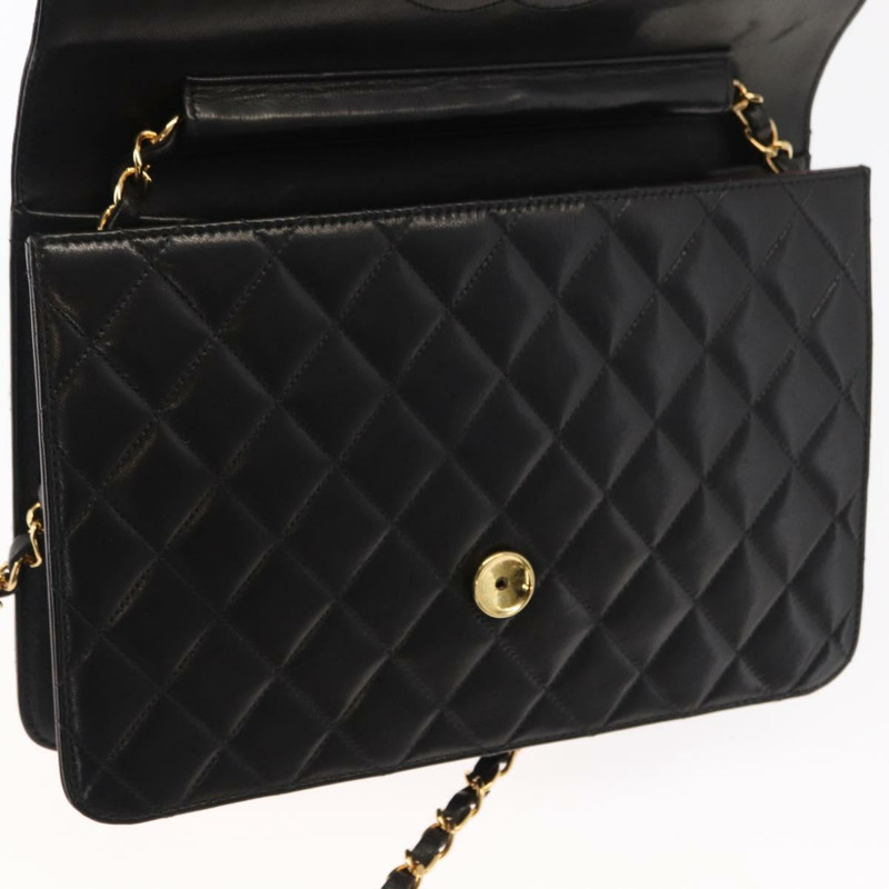 【日本直送】香奈兒 Matelasse 25 鏈條肩背包，羊皮材質，黑色，金色雙C標誌，正品編號 148589SM-19