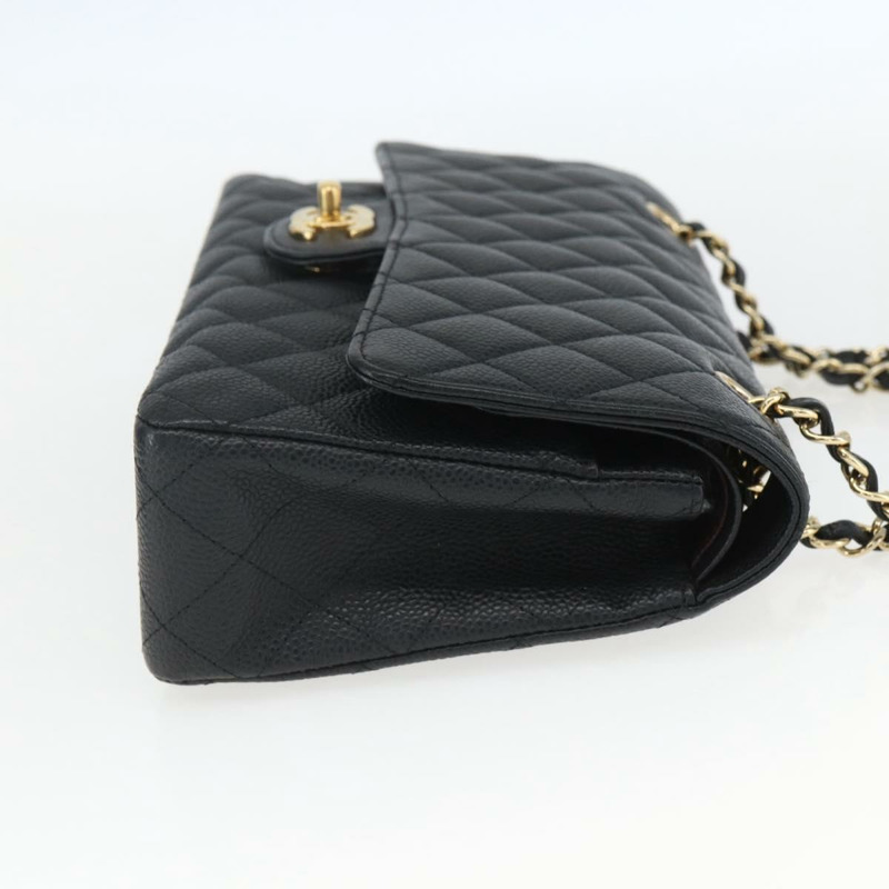 【日本直送】香奈兒 Matelasse 25 鏈條包，魚子醬紋皮革，黑色，金色雙C標誌，正品編號 151822SM-3