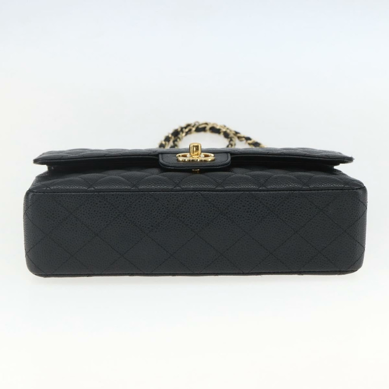 【日本直送】香奈兒 Matelasse 25 鏈條包，魚子醬紋皮革，黑色，金色雙C標誌，正品編號 151822SM-4