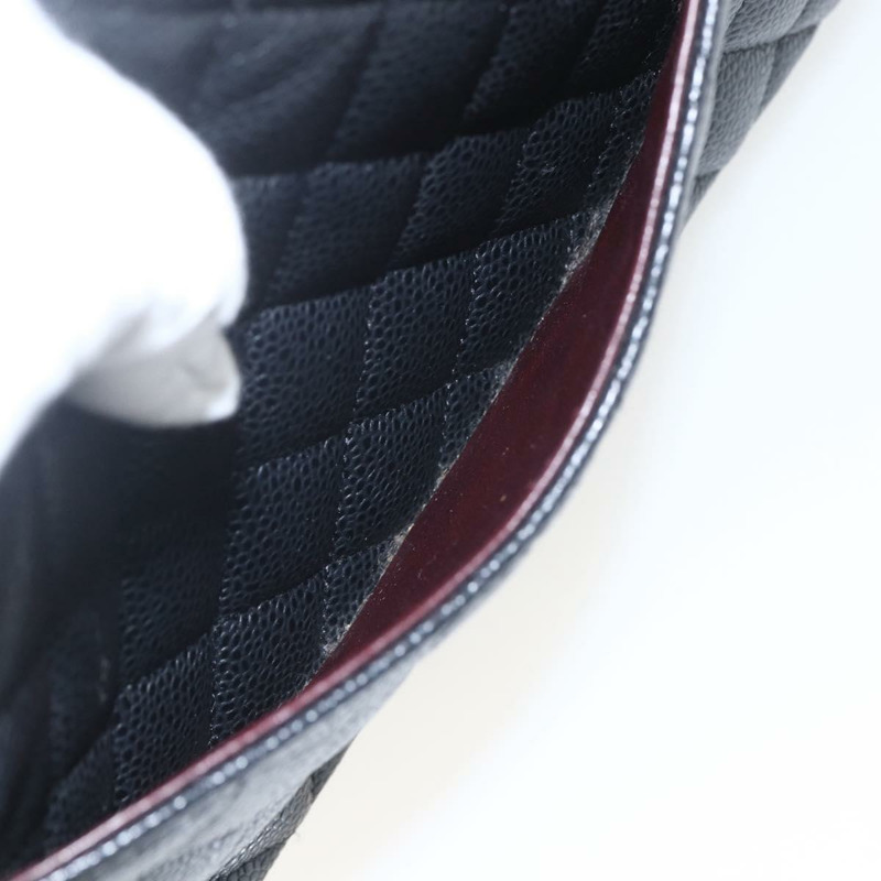 【日本直送】香奈兒 Matelasse 25 鏈條包，魚子醬紋皮革，黑色，金色雙C標誌，正品編號 151822SM-9