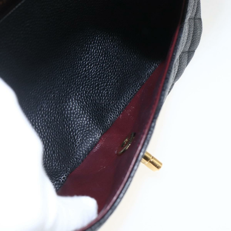 【日本直送】香奈兒 Matelasse 25 鏈條包，魚子醬紋皮革，黑色，金色雙C標誌，正品編號 151822SM-22