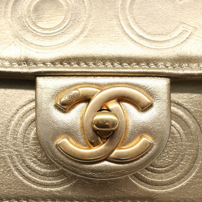 【日本直送】香奈兒 (CHANEL) 鏈條單肩背包，羊皮材質，金色雙C標誌，正品編號 157390SAV-17