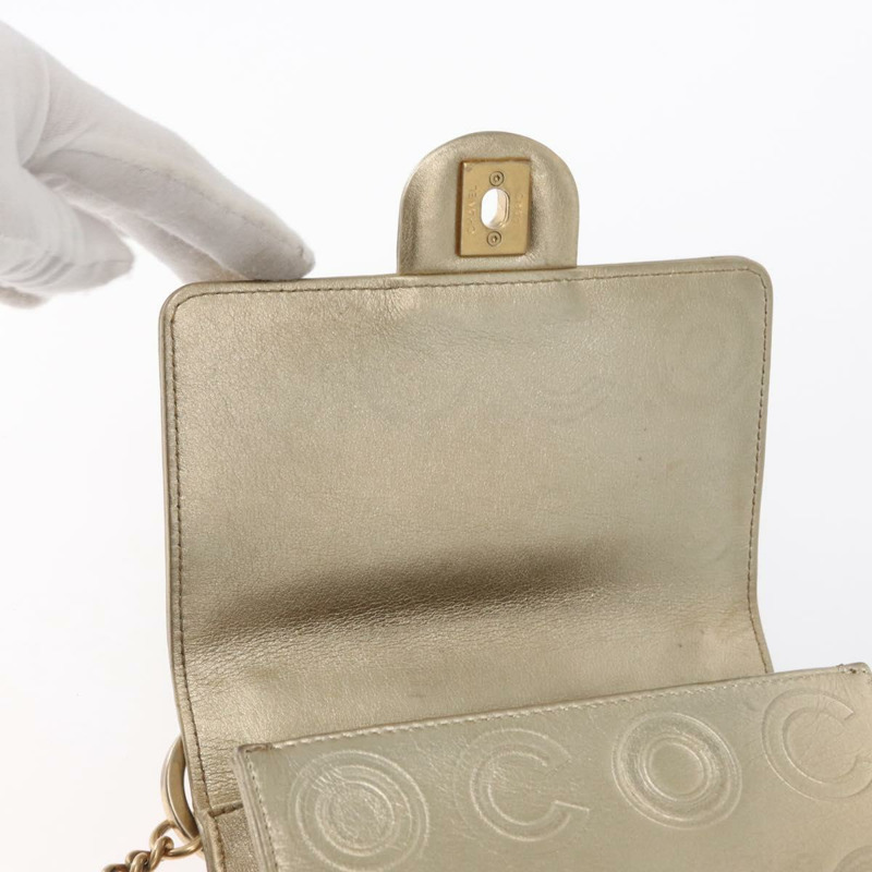 【日本直送】香奈兒 (CHANEL) 鏈條單肩背包，羊皮材質，金色雙C標誌，正品編號 157390SAV-18