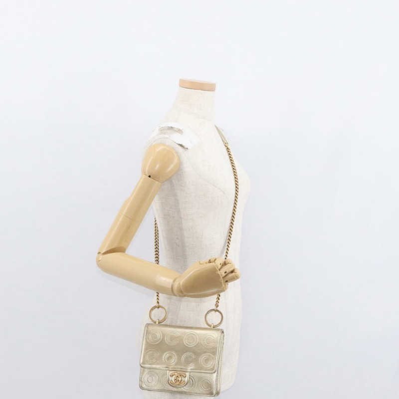 【日本直送】香奈兒 (CHANEL) 鏈條單肩背包，羊皮材質，金色雙C標誌，正品編號 157390SAV-25