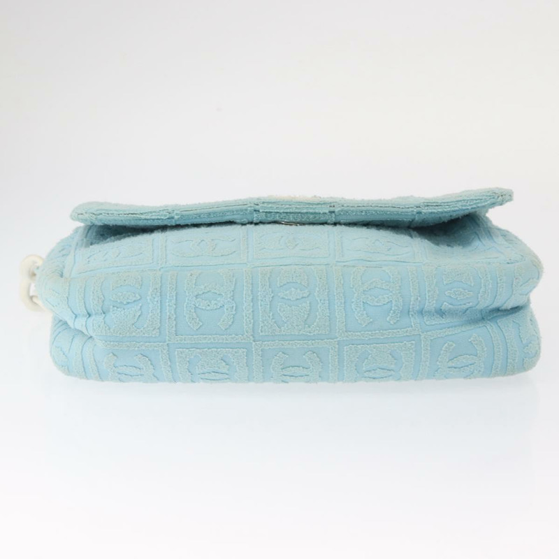 【日本直送】香奈兒塑膠鏈條單肩包，淺藍色，銀色雙C標誌，正品編號158681V-4