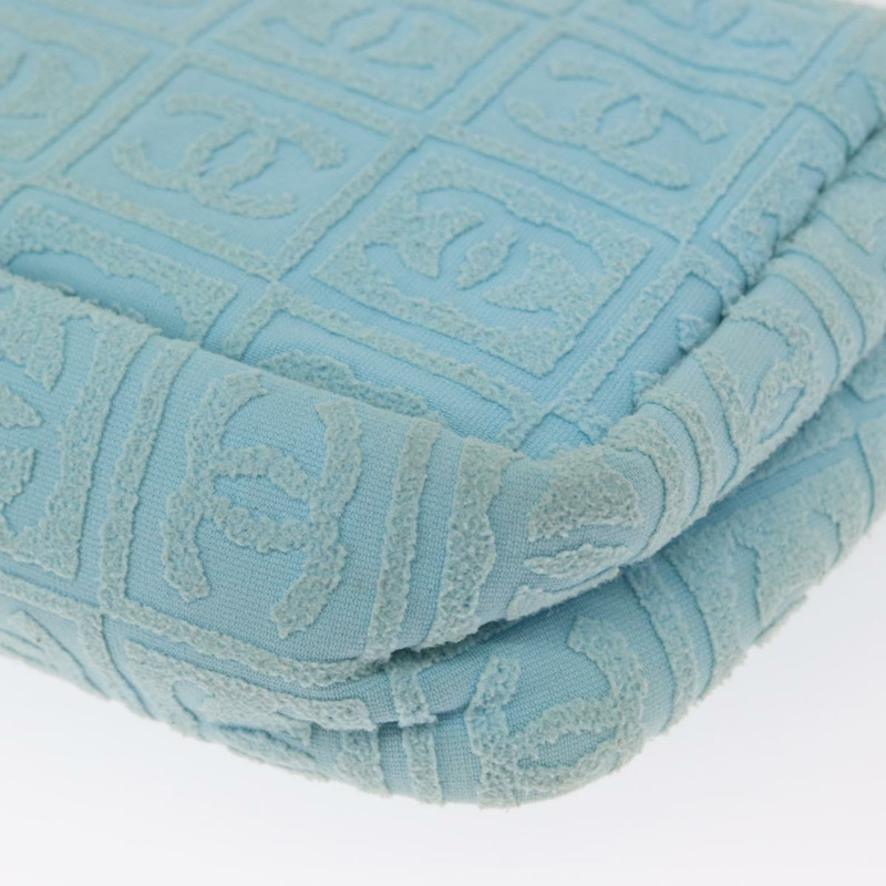 【日本直送】香奈兒塑膠鏈條單肩包，淺藍色，銀色雙C標誌，正品編號158681V-18