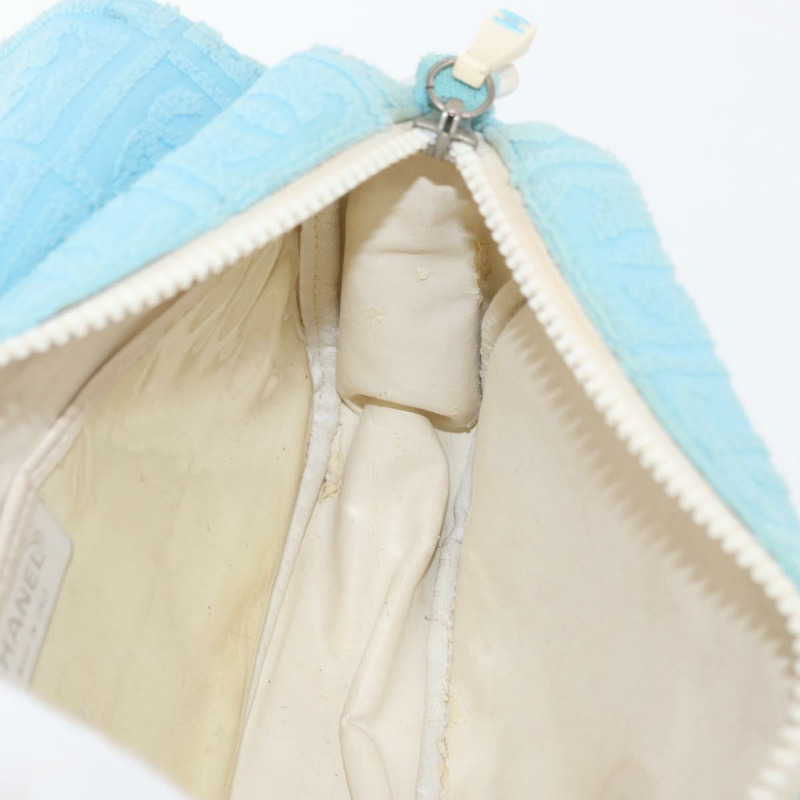 【日本直送】香奈兒塑膠鏈條單肩包，淺藍色，銀色雙C標誌，正品編號158681V-24