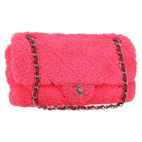 香奈兒 (CHANEL) Matelasse 25 鏈條肩背包，粉紅色/銀色雙C標誌，貨號 157280SM