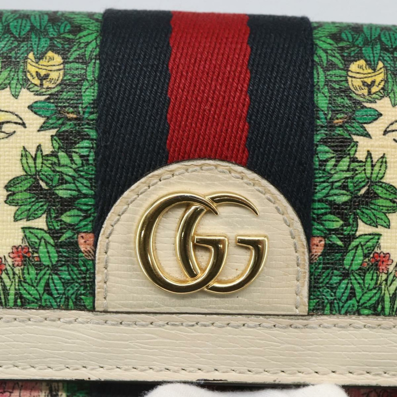 【日本直送】GUCCI GG Marmont Sherry 系列 Yuko Higuchi 錢包 PVC 綠色 523153 正品 158662SAM-16