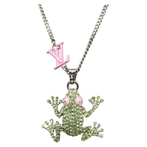 路易威登 (LOUIS VUITTON) Collier LV Crazy Animals 項鍊 金屬 綠色 MP3390 正品 158659M