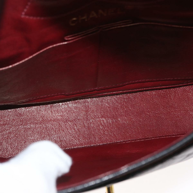 【日本直送】香奈兒 Matelasse 23 鏈條肩背包，羊皮材質，黑色，金色雙C標誌，正品編號 158930SAV-10