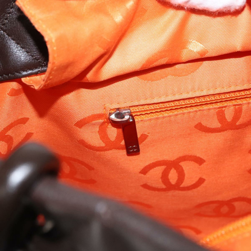 【日本直送】香奈兒 Cambon 系列大號絎縫手袋，棕色銀色雙C標誌皮革，正品編號 157990SAV-21