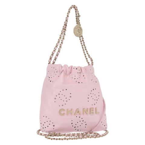 香奈兒 (CHANEL) 鏈條 Chanel 22 迷你肩包 小牛皮 2way 粉紅色 CC Auth 158931SM