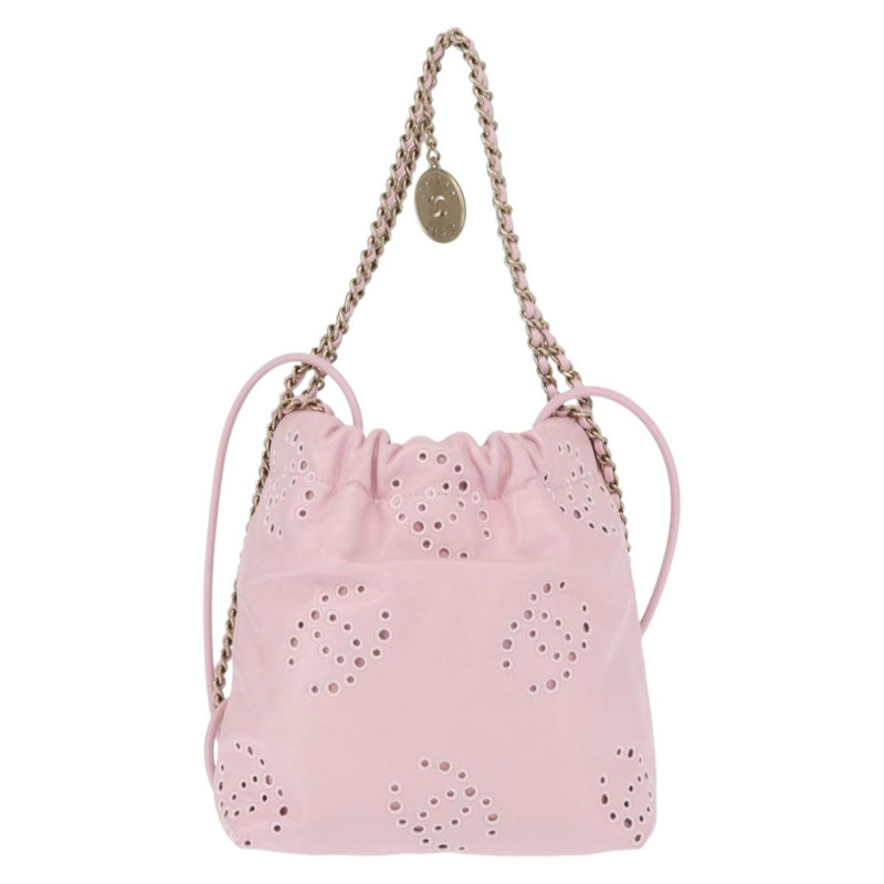 【日本直送】香奈兒 (CHANEL) 鏈條 Chanel 22 迷你肩包 小牛皮 2way 粉紅色 CC Auth 158931SM-1