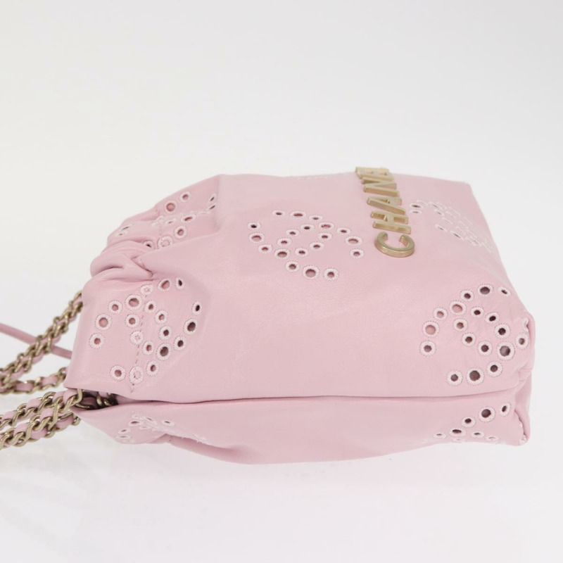 【日本直送】香奈兒 (CHANEL) 鏈條 Chanel 22 迷你肩包 小牛皮 2way 粉紅色 CC Auth 158931SM-3