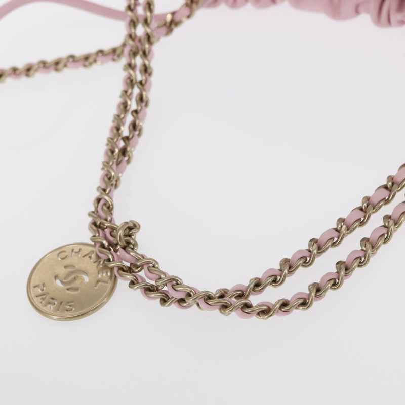 【日本直送】香奈兒 (CHANEL) 鏈條 Chanel 22 迷你肩包 小牛皮 2way 粉紅色 CC Auth 158931SM-6