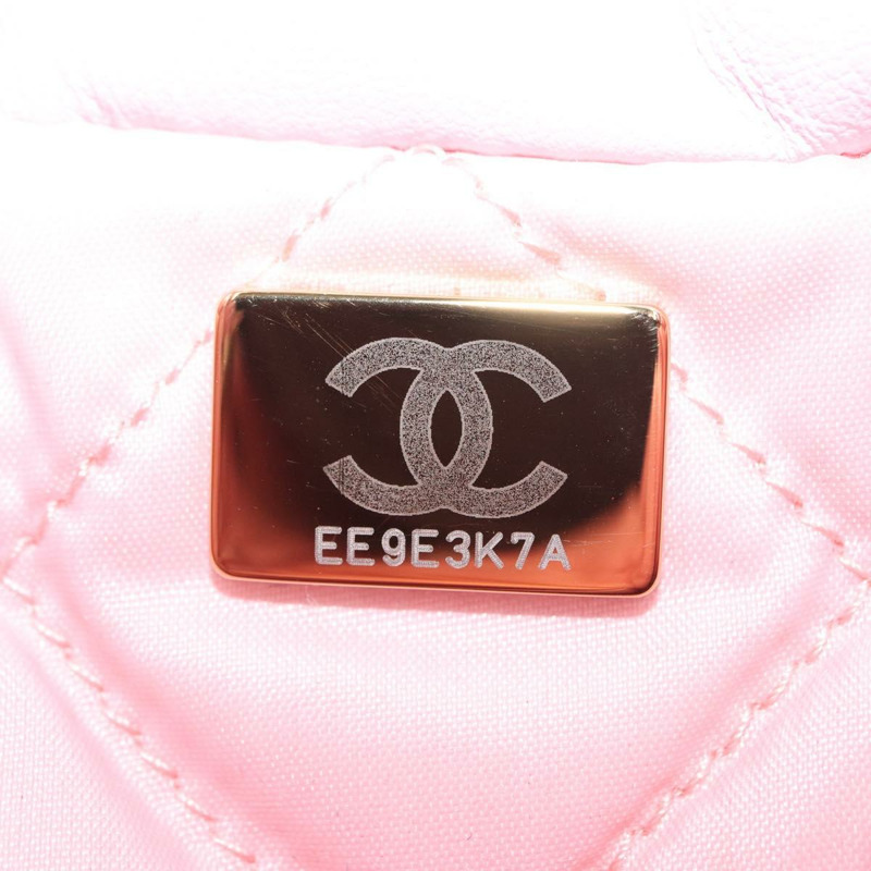 【日本直送】香奈兒 (CHANEL) 鏈條 Chanel 22 迷你肩包 小牛皮 2way 粉紅色 CC Auth 158931SM-10