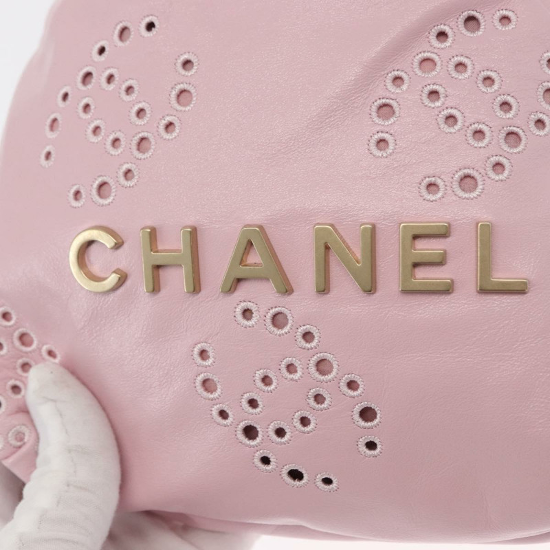 【日本直送】香奈兒 (CHANEL) 鏈條 Chanel 22 迷你肩包 小牛皮 2way 粉紅色 CC Auth 158931SM-18