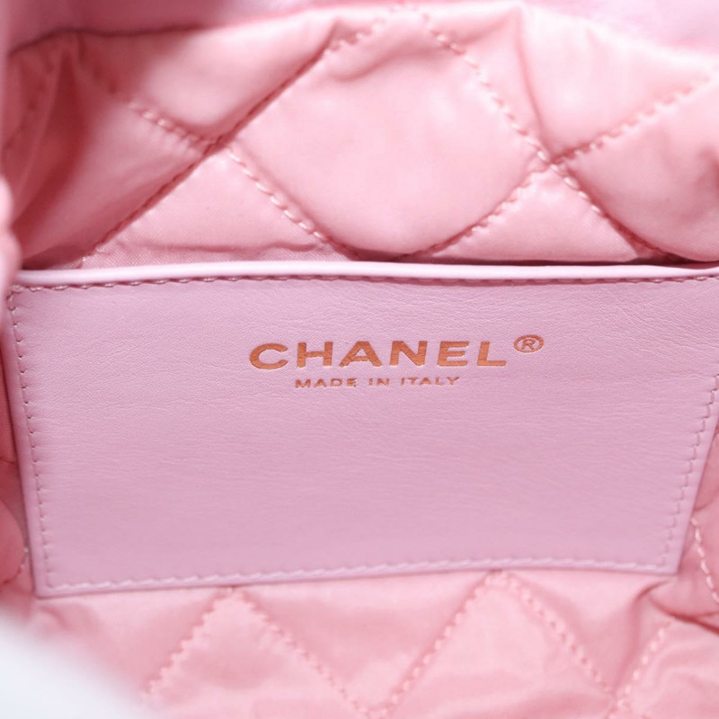 【日本直送】香奈兒 (CHANEL) 鏈條 Chanel 22 迷你肩包 小牛皮 2way 粉紅色 CC Auth 158931SM-19