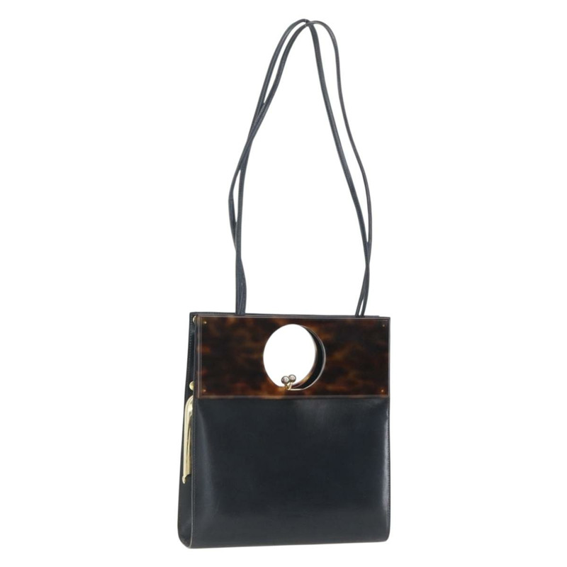 【日本直送】Christian Dior 皮革手提包 2way 黑色金色 Auth 151767V-0