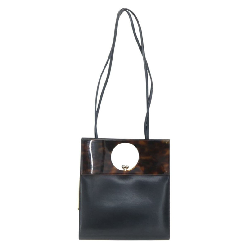 【日本直送】Christian Dior 皮革手提包 2way 黑色金色 Auth 151767V-1