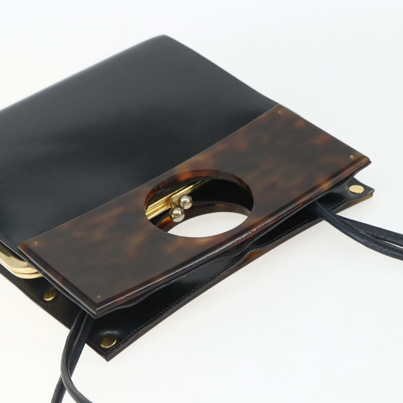 【日本直送】Christian Dior 皮革手提包 2way 黑色金色 Auth 151767V-5