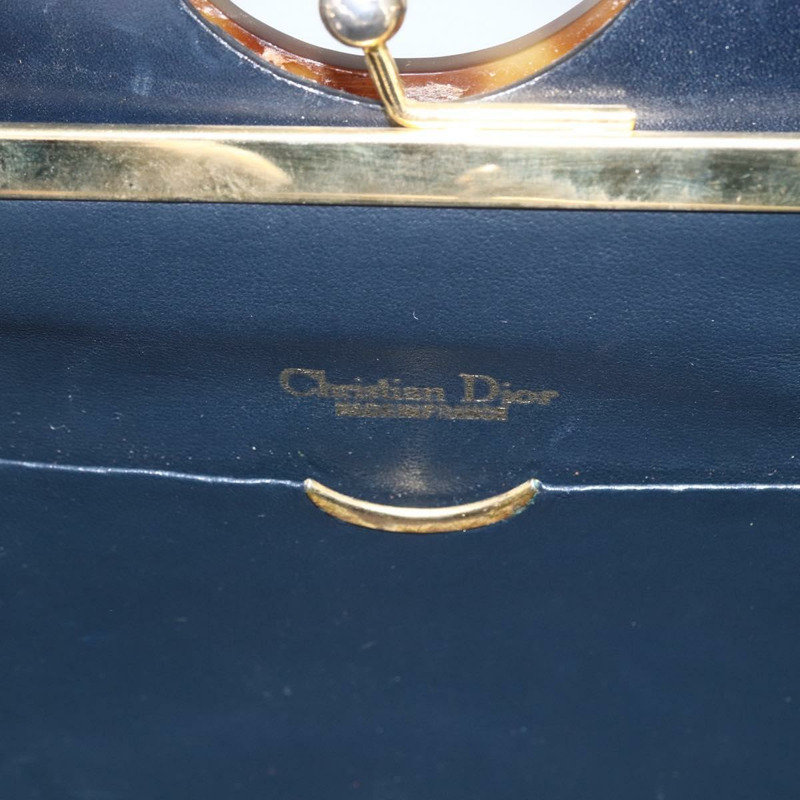 【日本直送】Christian Dior 皮革手提包 2way 黑色金色 Auth 151767V-17