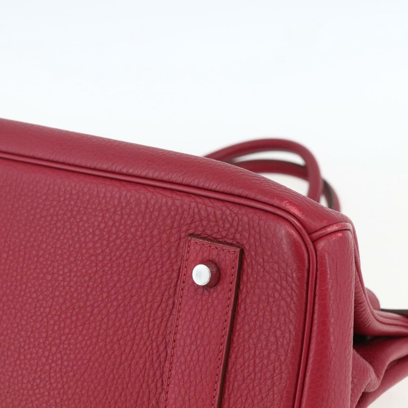 【日本直送】愛馬仕 Birkin 45 肩背包，波爾多紅銀色皮革，正品，貨號 151820SM-7