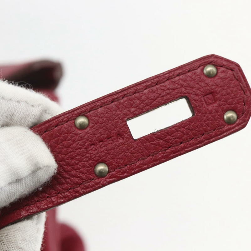 【日本直送】愛馬仕 Birkin 45 肩背包，波爾多紅銀色皮革，正品，貨號 151820SM-10