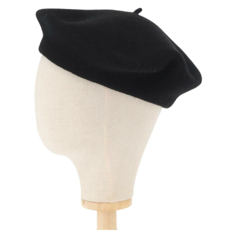 【日本直送】香奈兒 1998 COCO Mark 貝雷帽 羊毛 黑色 CC 標誌 正品 157877SM-2
