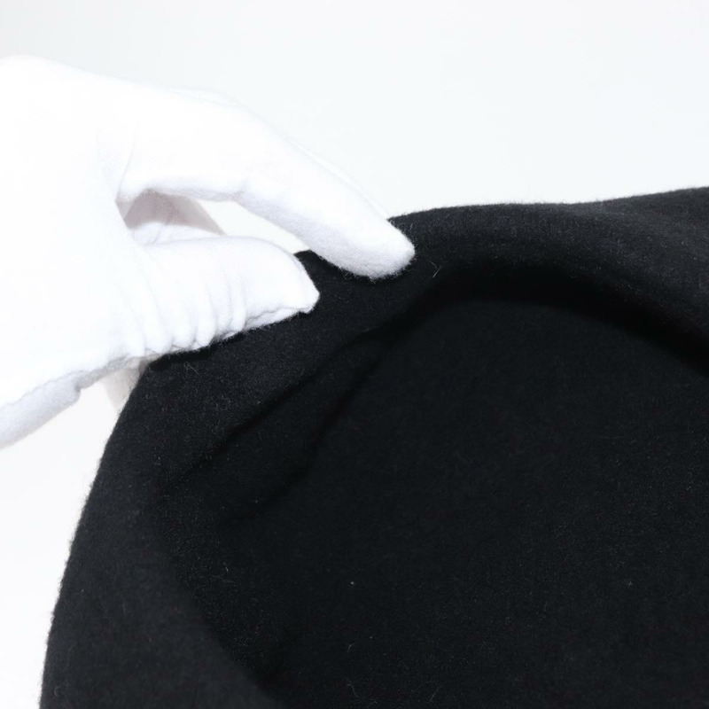 【日本直送】香奈兒 1998 COCO Mark 貝雷帽 羊毛 黑色 CC 標誌 正品 157877SM-8