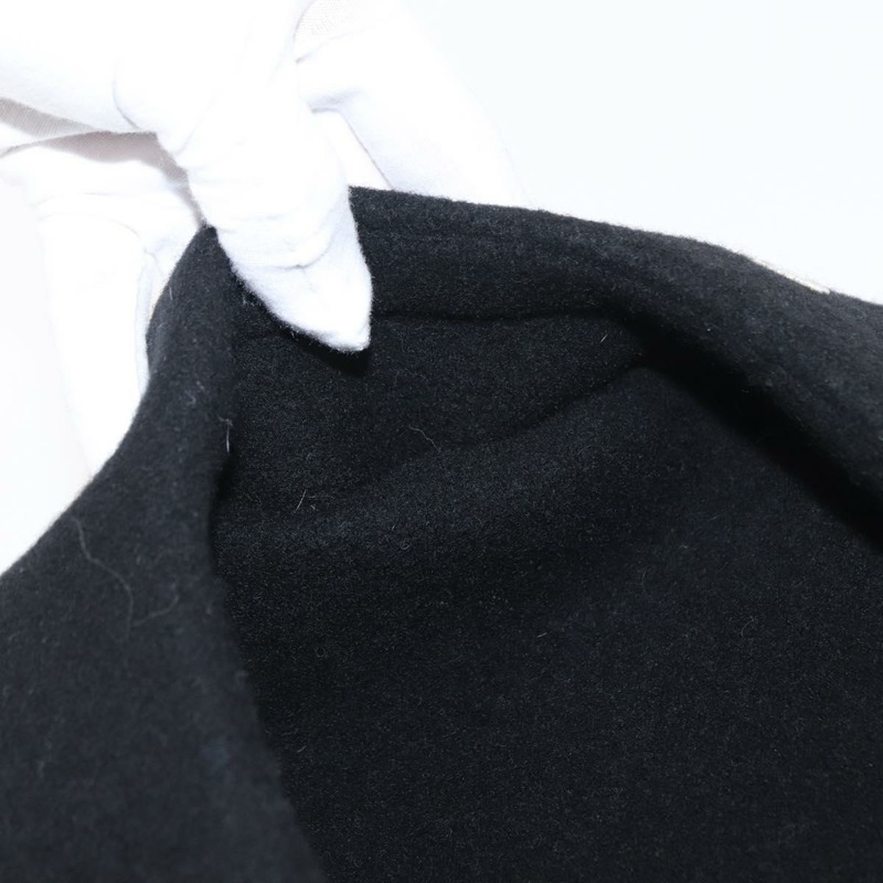 【日本直送】香奈兒 1998 COCO Mark 貝雷帽 羊毛 黑色 CC 標誌 正品 157877SM-13