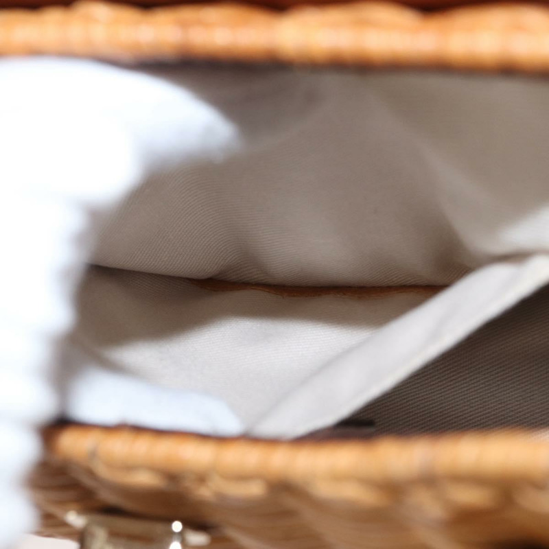 【日本直送】Salvatore Ferragamo Gancini 手提包 藤編 米色 金色 正品 157646SAV-20