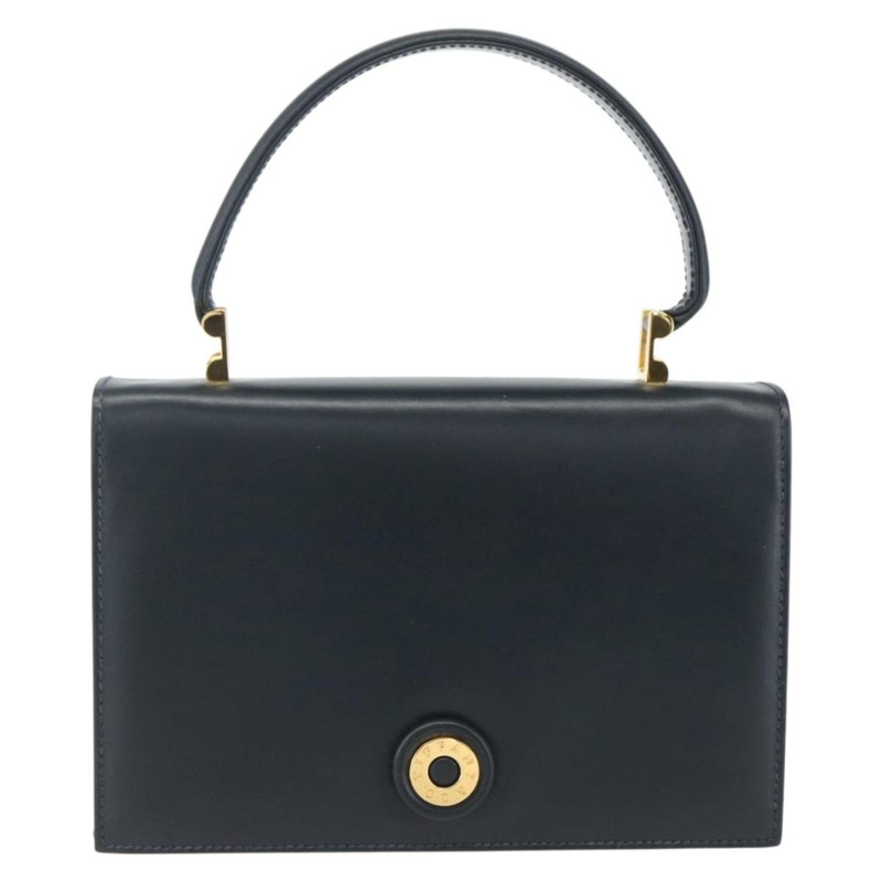 【日本直送】蒂芬妮 (TIFFANY&Co.) 手提包，黑色皮革，金色，正品，貨號 157792V-12