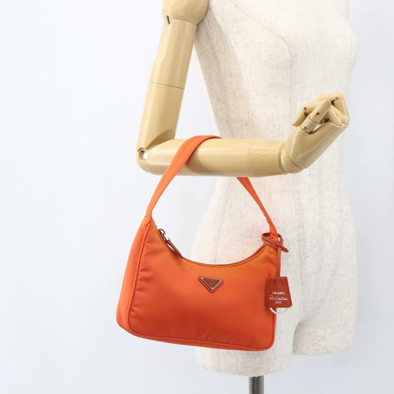 【日本直送】PRADA 配件包 尼龍 橙色 銀色 正品 158663V-22