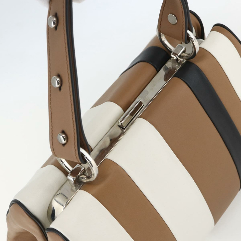 【日本直送】PRADA Baiadera 單肩包，棕色銀色皮革，正品，貨號 158889SAV-5