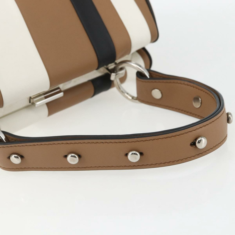 【日本直送】PRADA Baiadera 單肩包，棕色銀色皮革，正品，貨號 158889SAV-6