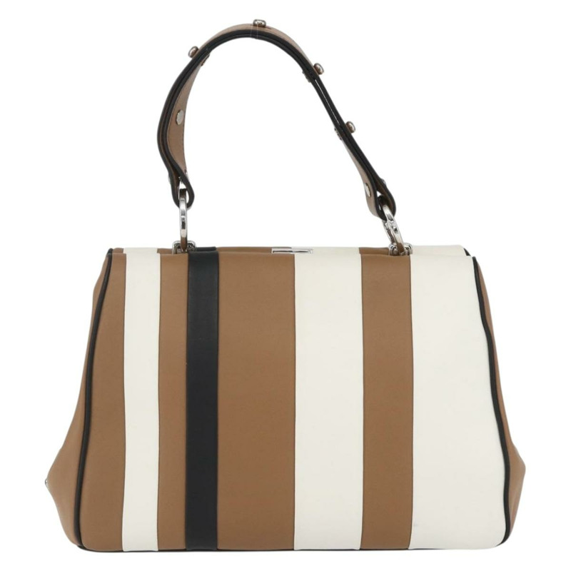 【日本直送】PRADA Baiadera 單肩包，棕色銀色皮革，正品，貨號 158889SAV-12