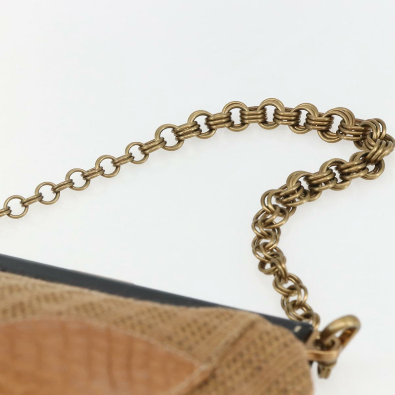 【日本直送】PRADA 鏈條肩背包 拉菲草 米色 金色 正品 158888SAV-13