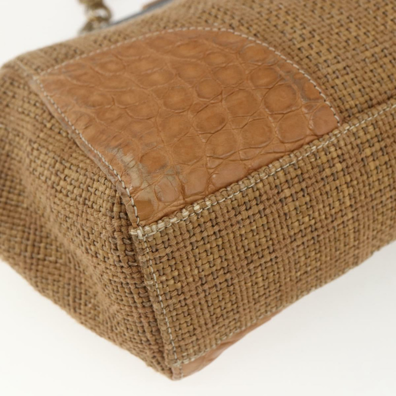 【日本直送】PRADA 鏈條肩背包 拉菲草 米色 金色 正品 158888SAV-16