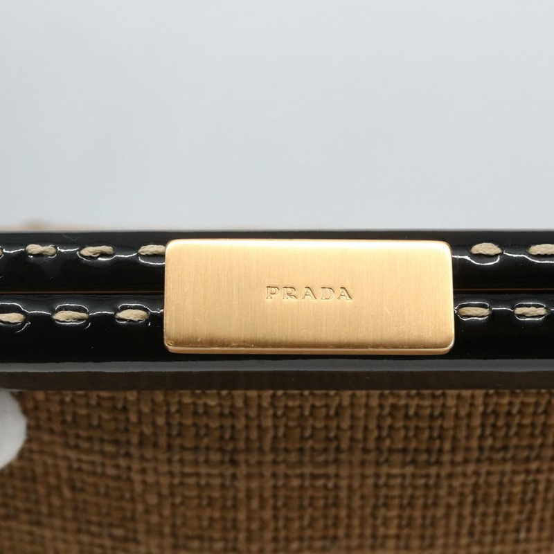 【日本直送】PRADA 鏈條肩背包 拉菲草 米色 金色 正品 158888SAV-18