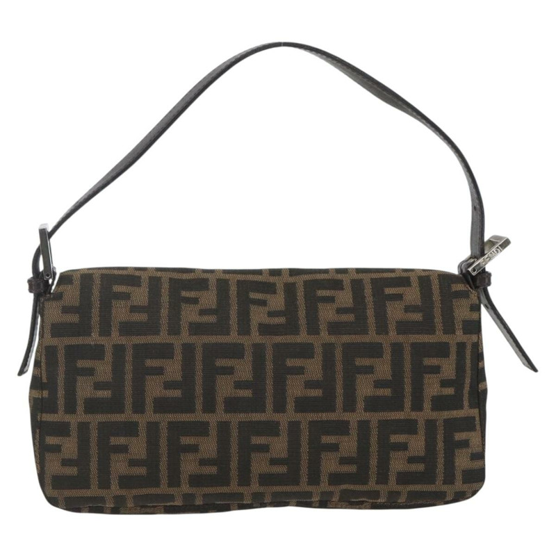 【日本直送】FENDI Zucca帆布Mamma Baguette單肩包 黑色棕色 正品 158887SM-1