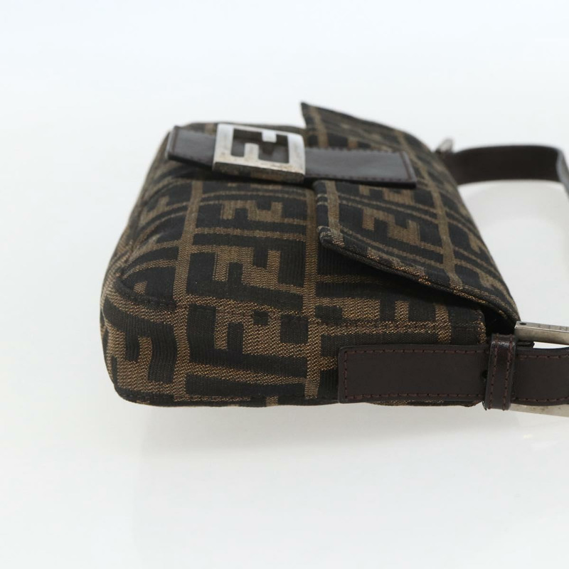 【日本直送】FENDI Zucca帆布Mamma Baguette單肩包 黑色棕色 正品 158887SM-3