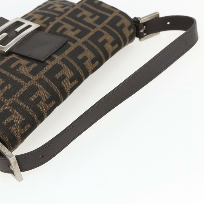 【日本直送】FENDI Zucca帆布Mamma Baguette單肩包 黑色棕色 正品 158887SM-6