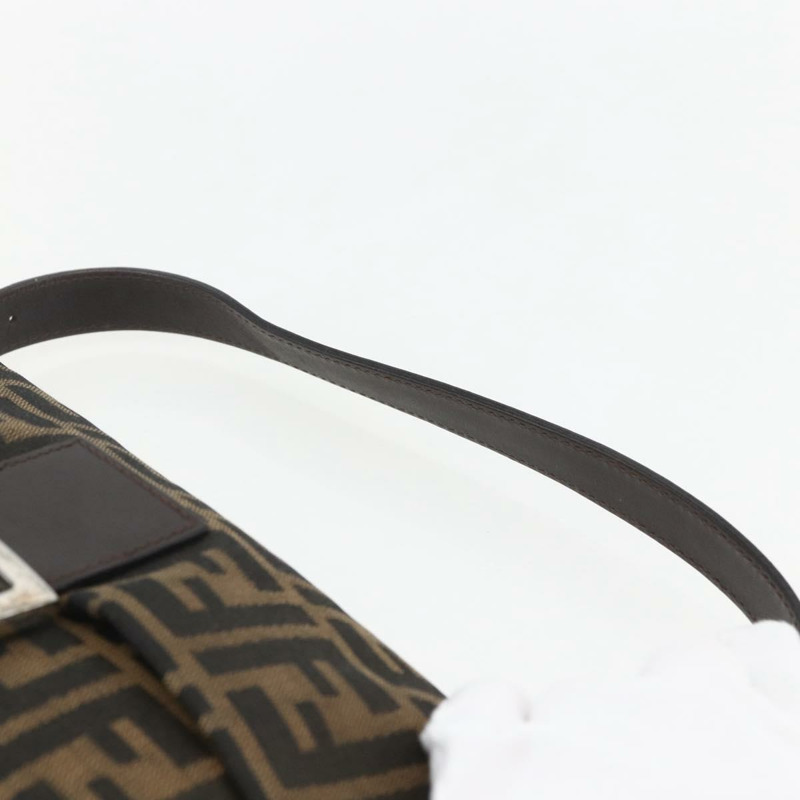 【日本直送】FENDI Zucca帆布Mamma Baguette單肩包 黑色棕色 正品 158887SM-7