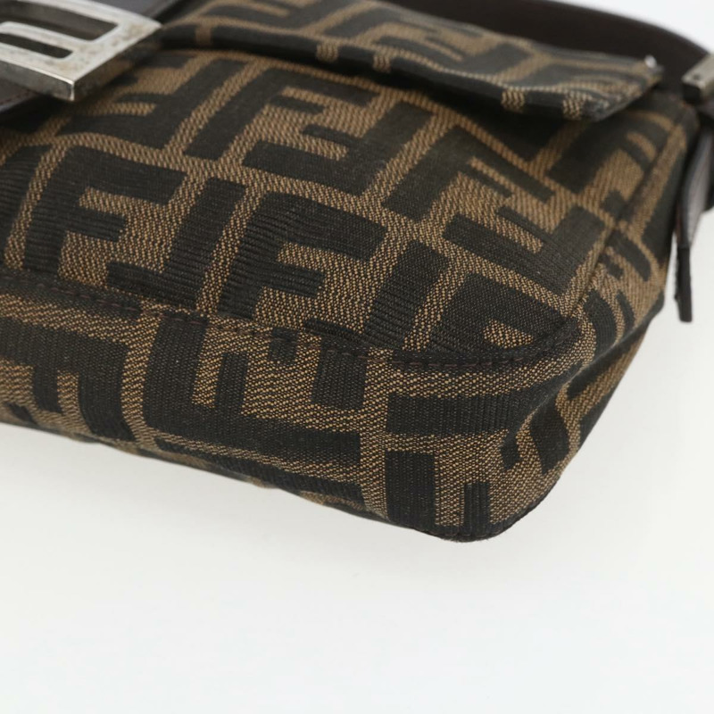 【日本直送】FENDI Zucca帆布Mamma Baguette單肩包 黑色棕色 正品 158887SM-8