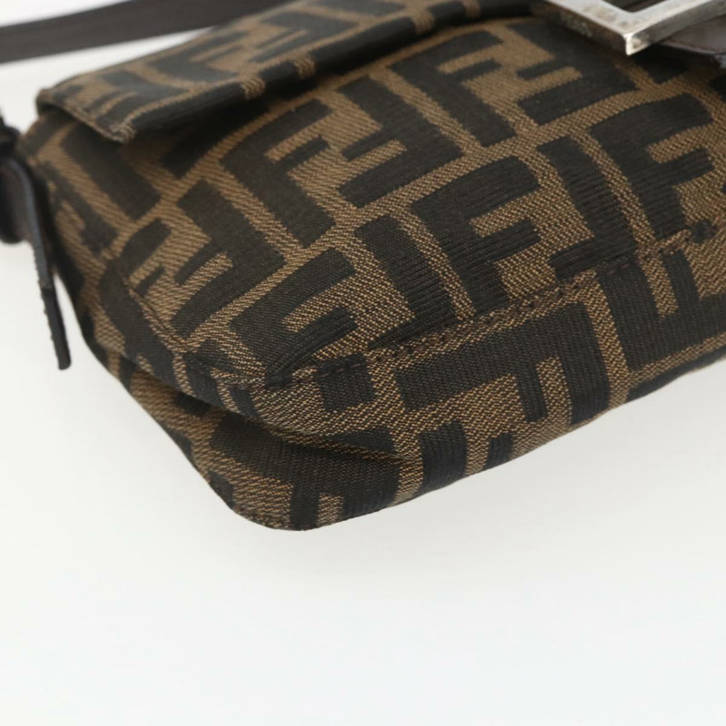 【日本直送】FENDI Zucca帆布Mamma Baguette單肩包 黑色棕色 正品 158887SM-13