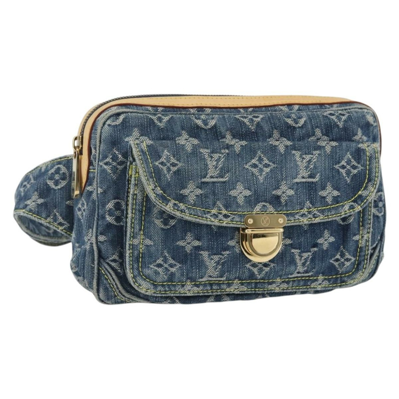 【日本直送】路易威登 Monogram 牛仔布腰包/斜背包 藍色 M95347 LV 正品 158895SV-0