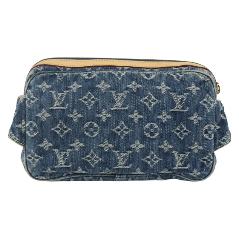 【日本直送】路易威登 Monogram 牛仔布腰包/斜背包 藍色 M95347 LV 正品 158895SV-1